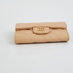Chanel Card Holder Beige Caviar
