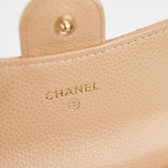 Chanel Card Holder Beige Caviar