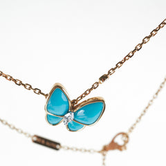Van Cleef and Arpels Turqoise Two Butterfly Pendant
