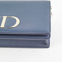 Christian Dior 2 in 1 Pouch Montaigne Pouch Blue