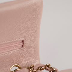 Chanel Small Classic Double Flap Rose Clair Caviar