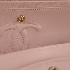 Chanel Small Classic Double Flap Rose Clair Caviar