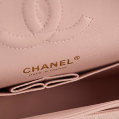 Chanel Small Classic Double Flap Rose Clair Caviar