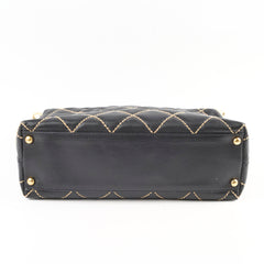 Chanel Vintage Wild Stitch Shoulder Bag Black Series 7