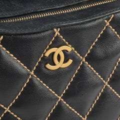 Chanel Vintage Wild Stitch Shoulder Bag Black Series 7