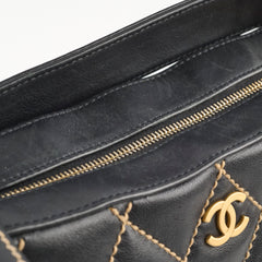 Chanel Vintage Wild Stitch Shoulder Bag Black Series 7