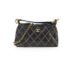 Chanel Vintage Wild Stitch Shoulder Bag Black Series 7
