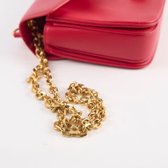 Celine Red C Logo Bag Smooth Calfskin