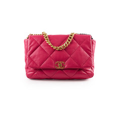 Chanel 19 Large Coral Pink Goatskin