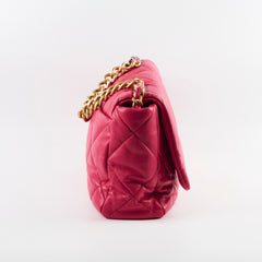 Chanel 19 Large Coral Pink Goatskin
