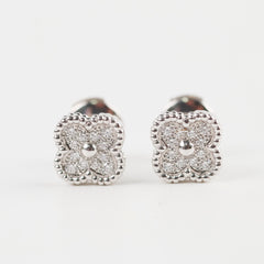 Van Cleef & Arpels Sweet Alhambra White Gold Diamond Earrings
