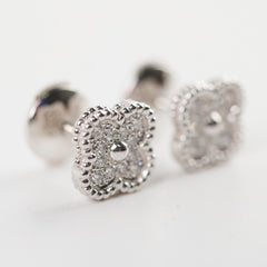 Van Cleef & Arpels Sweet Alhambra White Gold Diamond Earrings