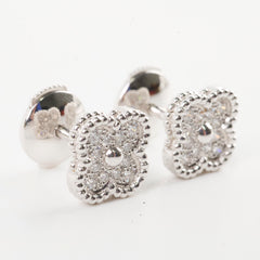 Van Cleef & Arpels Sweet Alhambra White Gold Diamond Earrings