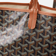 Goyard St Louis PM Black Tan Shoulder Bag