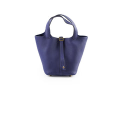 Hermes Picotin 18 Clemence Blue Encre Stamp Z