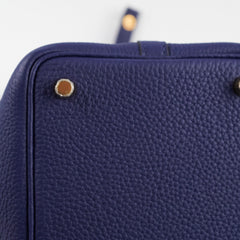 Hermes Picotin 18 Clemence Blue Encre Stamp Z