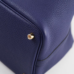 Hermes Picotin 18 Clemence Blue Encre Stamp Z