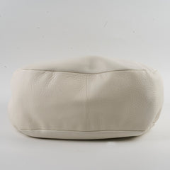 Prada Leather Shoulder Hobo Bag White