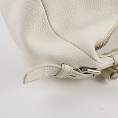 Prada Leather Shoulder Hobo Bag White