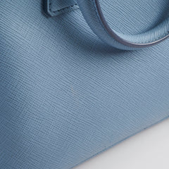 Prada Saffiano Vernice Small Promenade Satchel Bag Blue