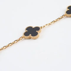 Van Cleef & Arpels Vintage 5 Motifs Alhambra Bracelet Onyx