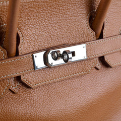 Hermes Birkin 30 Gold PHW F Square Stamp