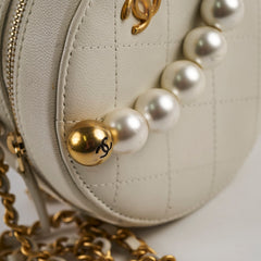 Chanel Pearl Round Bag White Series 29