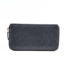 Chanel Caviar Zip Around Wallet Black Series 19