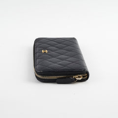Chanel Caviar Zip Around Wallet Black Series 19
