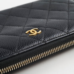 Chanel Caviar Zip Around Wallet Black Series 19