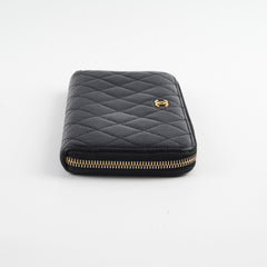 Chanel Caviar Zip Around Wallet Black Series 19