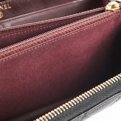 Chanel Caviar Zip Around Wallet Black Series 19