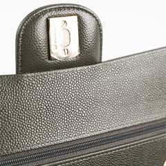 Chanel 20B Caviar Chevron Small Classic Flap Grey Series 30