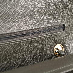 Chanel 20B Caviar Chevron Small Classic Flap Grey Series 30