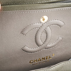 Chanel 20B Caviar Chevron Small Classic Flap Grey Series 30