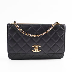 Chanel Trendy CC Lambskin Wallet on Chain WOC Black Series 24