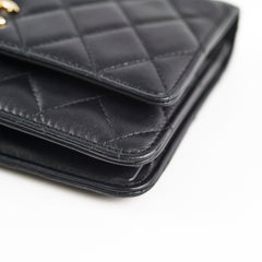 Chanel Trendy CC Lambskin Wallet on Chain WOC Black Series 24