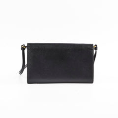 Prada Saffiano Wallet on Chain Black