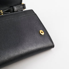 Prada Saffiano Wallet on Chain Black