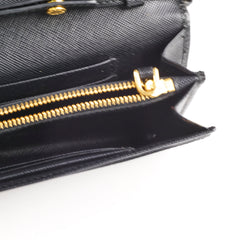 Prada Saffiano Wallet on Chain Black