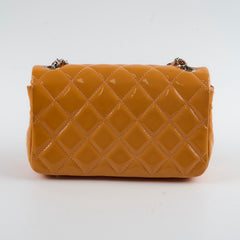 Chanel Extra Mini Patent Leather Orange Pink Lining