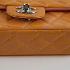 Chanel Extra Mini Patent Leather Orange Pink Lining