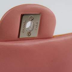 Chanel Extra Mini Patent Leather Orange Pink Lining