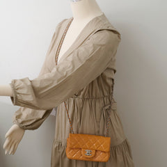 Chanel Extra Mini Patent Leather Orange Pink Lining