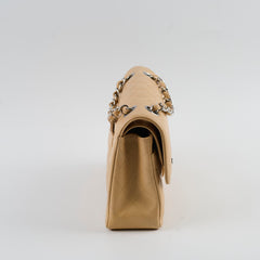 Chanel Small Caviar Double Classic Flap Beige Clair