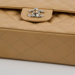 Chanel Small Caviar Double Classic Flap Beige Clair