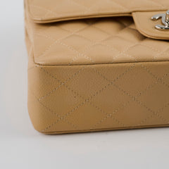 Chanel Small Caviar Double Classic Flap Beige Clair