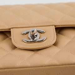 Chanel Small Caviar Double Classic Flap Beige Clair
