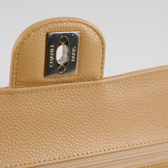 Chanel Small Caviar Double Classic Flap Beige Clair