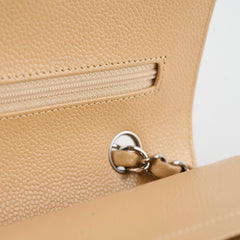Chanel Small Caviar Double Classic Flap Beige Clair